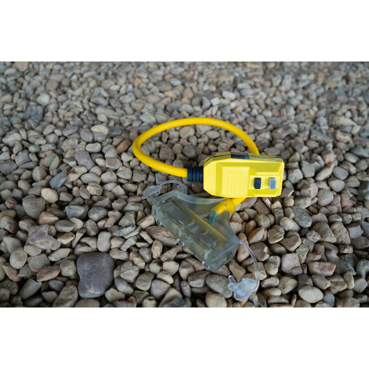 Southwire&reg; Surge Guard&reg; 14880023-6 1-ph Type SJTW-A Heavy Duty Right Angle GFCI Plug Tri-Cord, 120 V AC, 15 A, 12 AWG Conductor, 3 Outlets