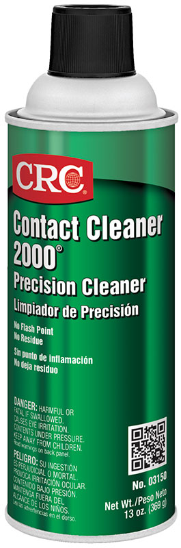 CRC® 03130 QD® Extremely Flammable Quick-Dry Contact Cleaner, 16 oz Aerosol Can, Alcohol Odor/Scent, Clear, Liquid Form