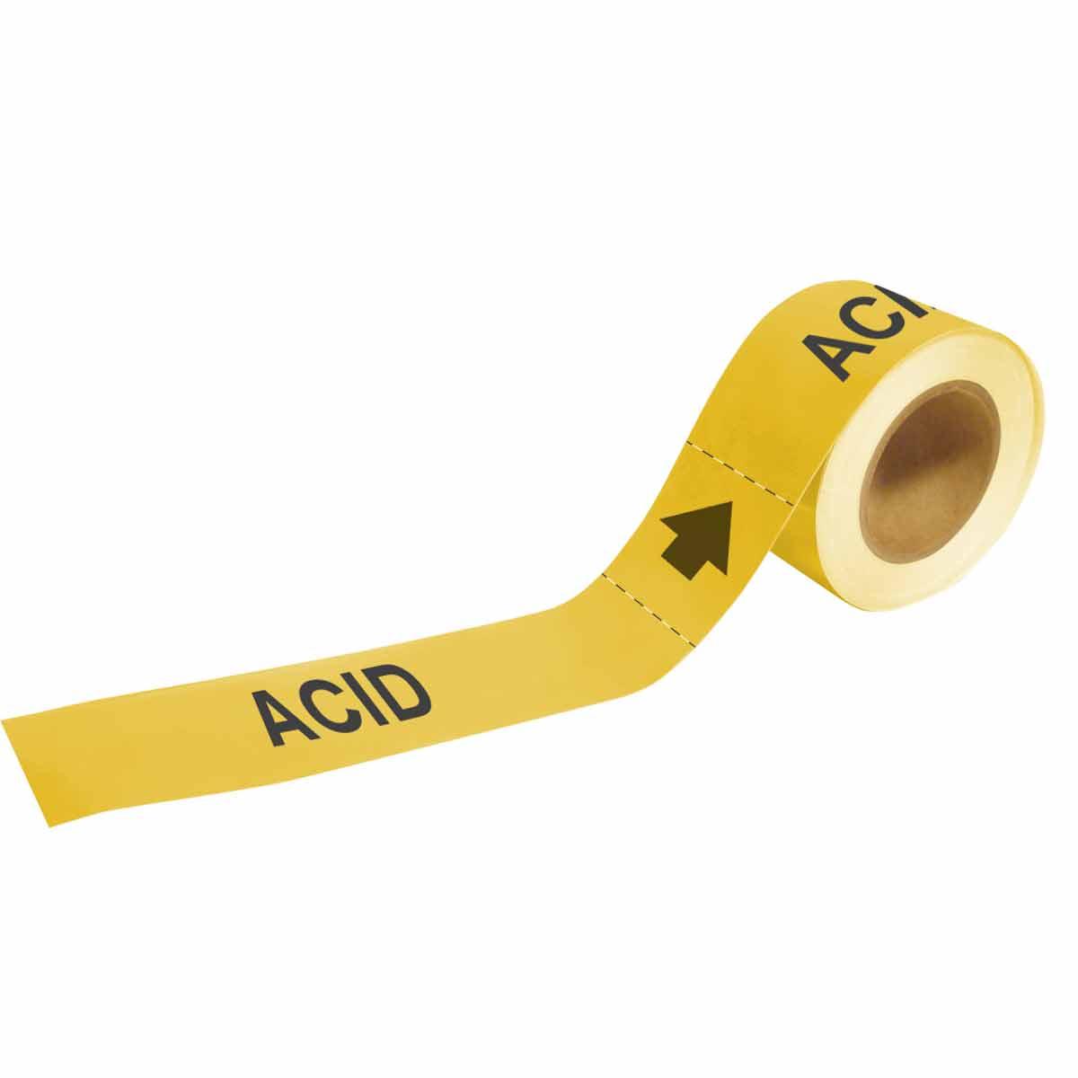 product Accuform® RPK523SSA Pipe Marker, NATURAL GAS Legend, Black on Yellow, Fits Pipe Dia: 3/4 to 1-1/4 in, 1 in H x 8 in W, Vinyl, Self-Adhesive Mount