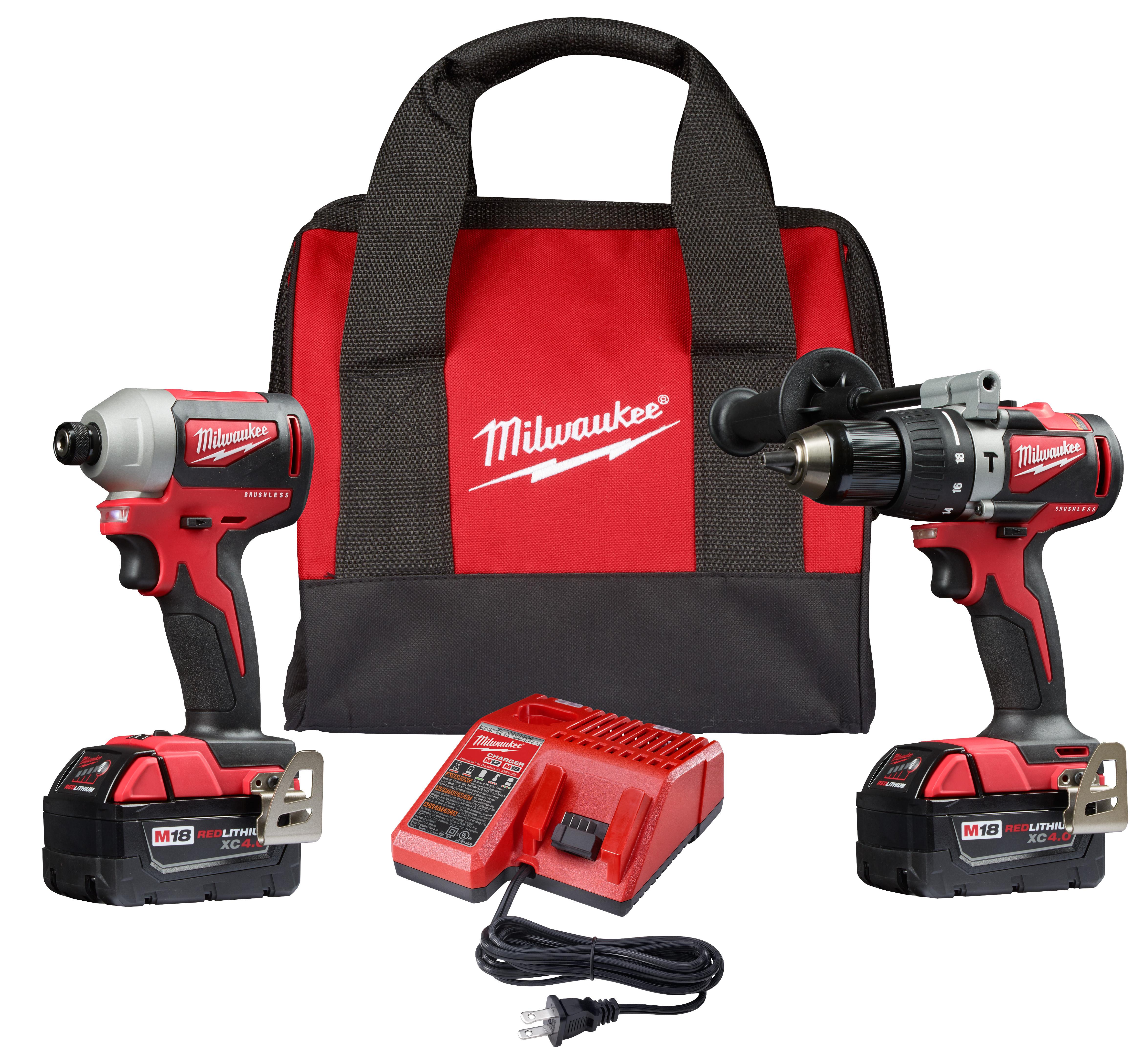 Milwaukee&reg; M12&trade; FUEL&trade; 2598-22 Cordless Combination Kit, Tools: Hammer Drill/Driver, Impact Driver, 12 V AC, 2/4 Ah Lithium-Ion, Pistol Grip Handle