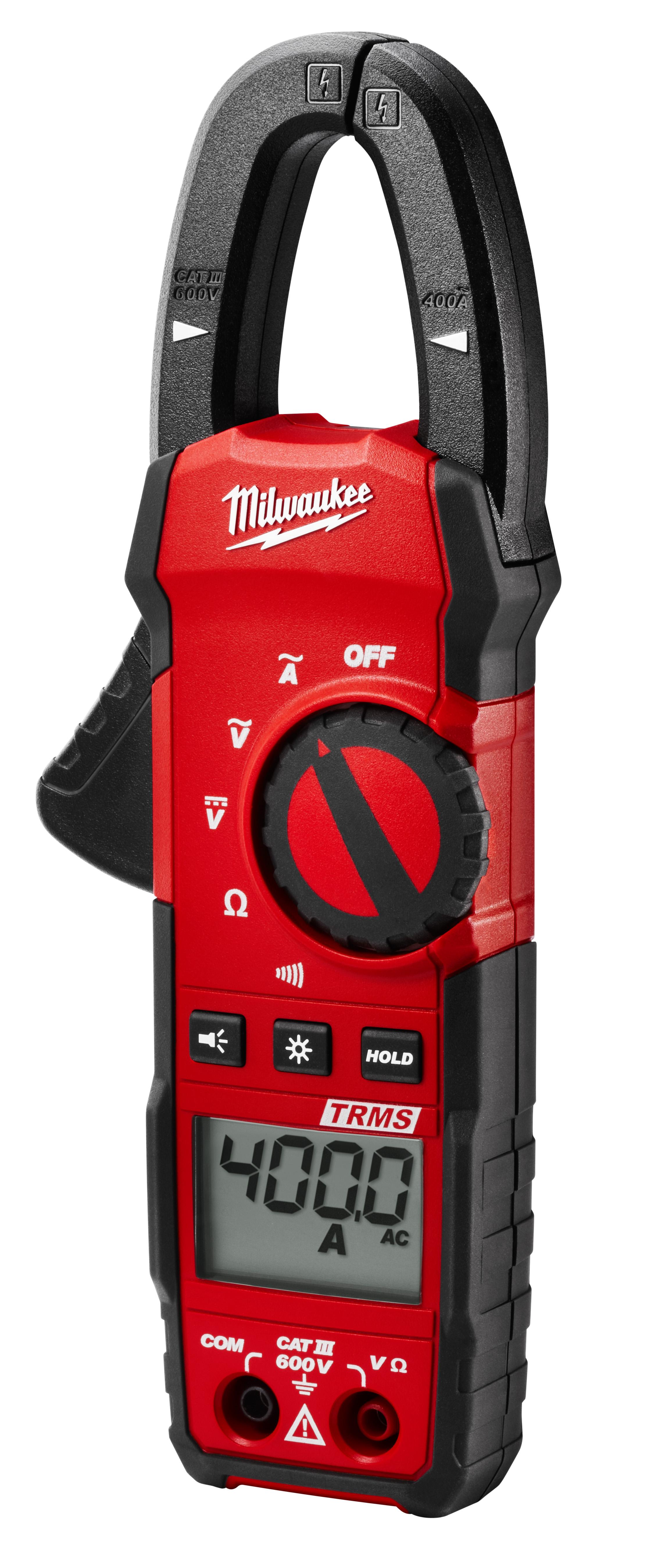 Milwaukee® 2217-20 Digital Multimeter, 600 VDC/VAC, 10 A, 40 MOhm Measuring, 6 mV to 600 VAC, 600 mV to 600 VDC, 10 A, 600 Ohm to 40 MOhm, High Contrast White on Black Display