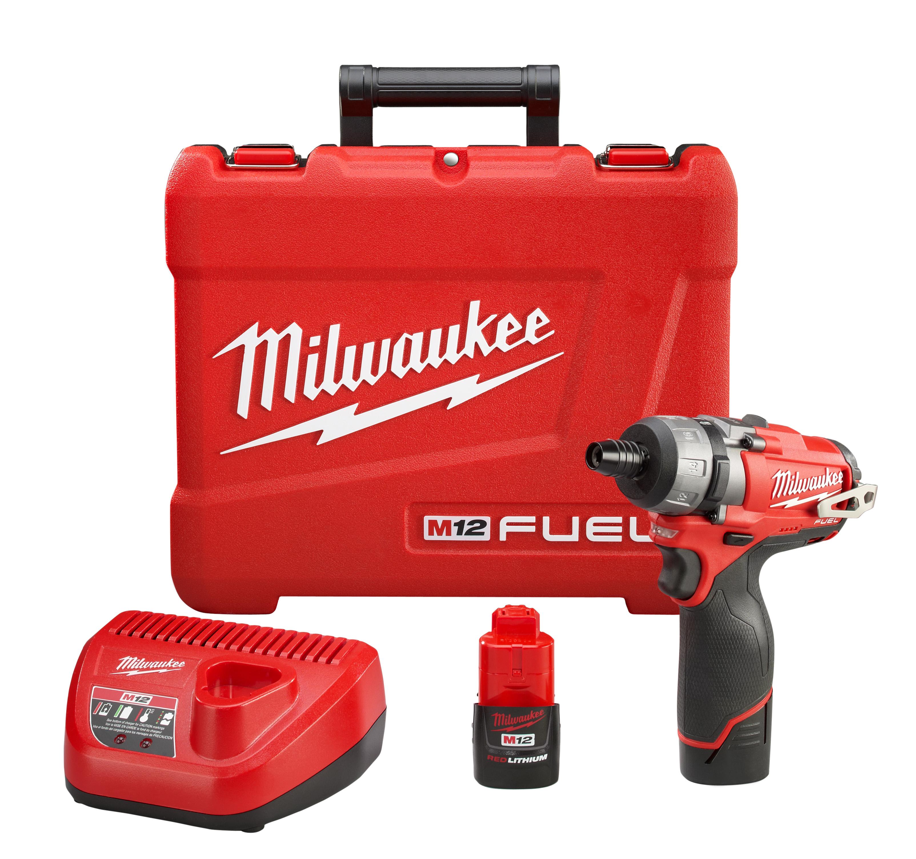 Milwaukee® M12™ FUEL™ 2402-20 Compact Cordless Screwdriver, 1/4 in Chuck, 12 VDC, 325 in-lb Torque, Lithium-Ion Battery