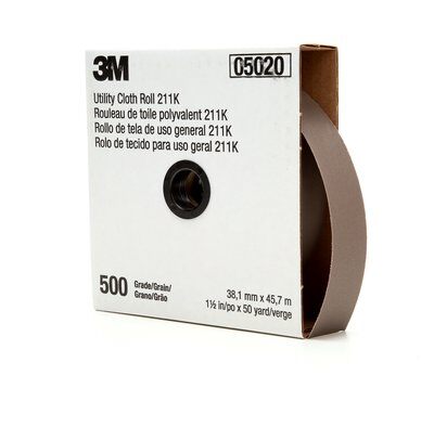 product 3M™ Utility Cloth Roll 211K, 80 J-weight, 1 in x 50 yd, Full-flex, 5 ea/Case
