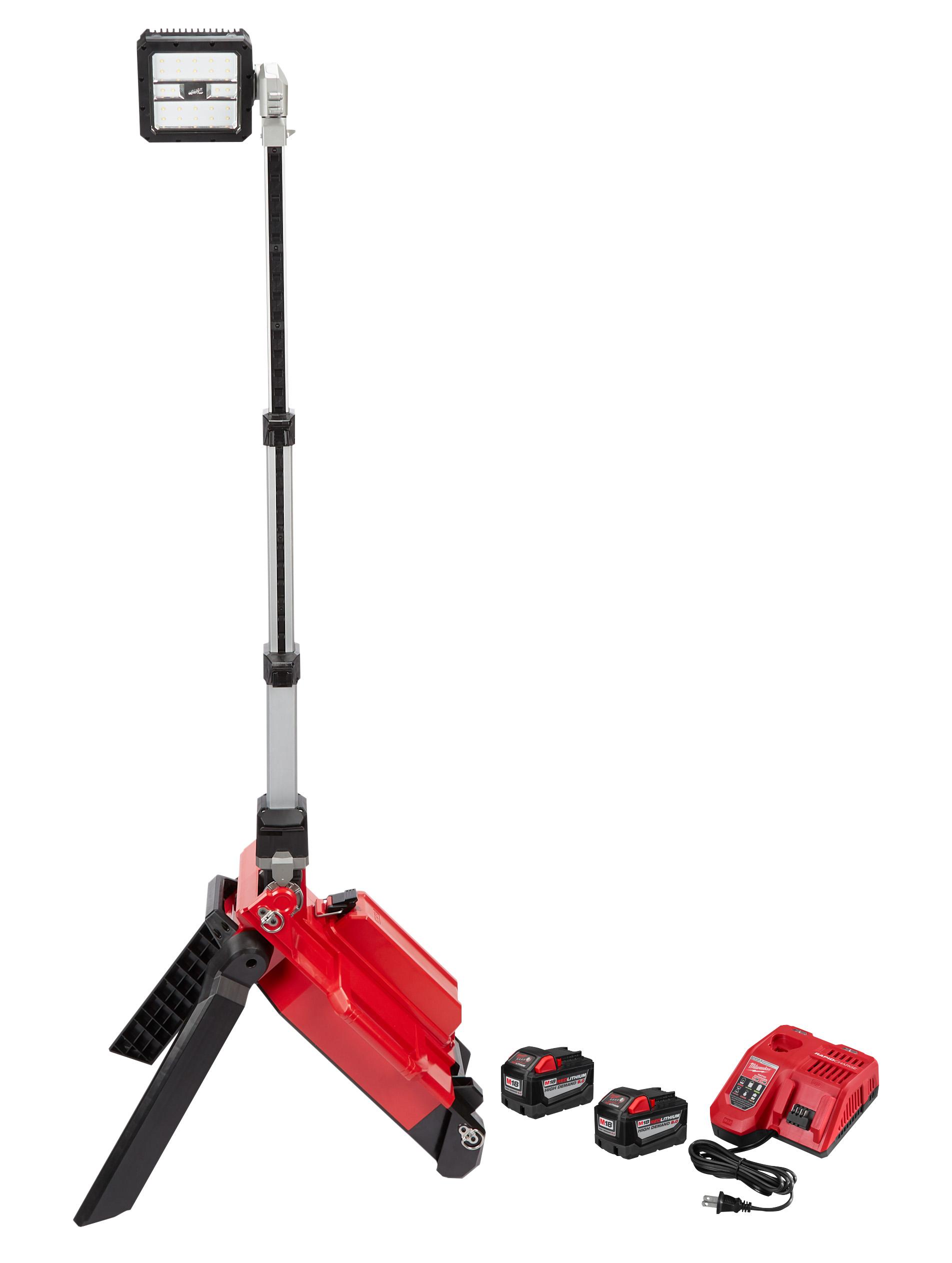 Milwaukee&reg; M18&trade; ROCKET&trade; 2120-20 Dual Pack Cordless Tower Light, 22 in L x 7.1 in W x 10.6 in H, 18 V DC, LED Lamp