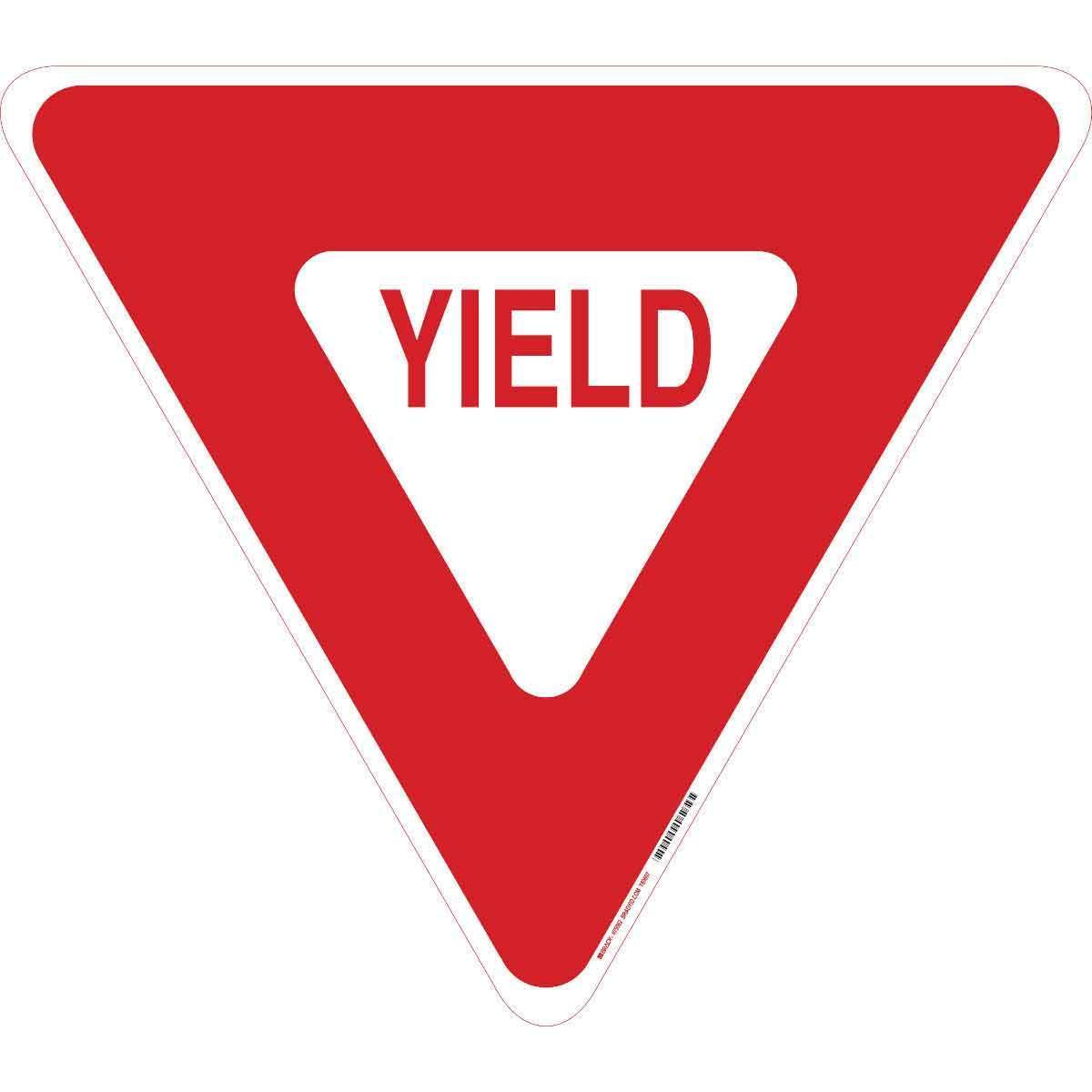 Brady® ToughStripe® 104511 Circular Heavy Duty Solid Pattern Floor Marking Sign, Text, B-534 Polyester, Adhesive Mount, 17 in H x 17 in W, Black/Red on White