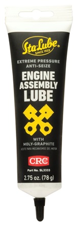 Sta-Lube&reg; 1007914 Anti-Seize Extreme Pressure Non-Flammable Engine Assembly Lubricant, 2.75 oz Tube, Semi-Solid to Solid Grease Form, Black, 0.9