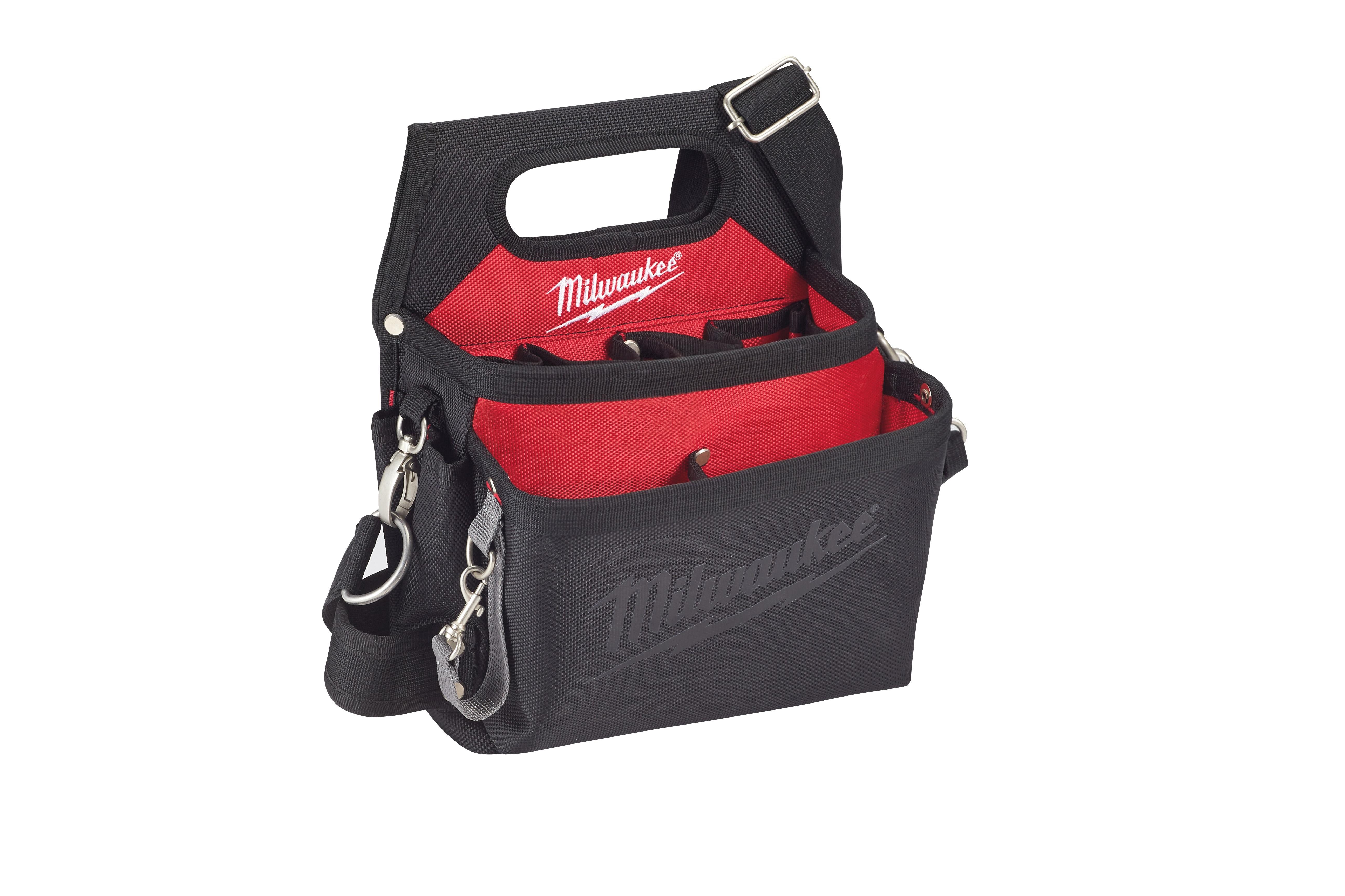 Milwaukee® 48-22-8110 Breathable Electrician's Work Belt, 29 Pockets, Denier Nylon, Black/Red