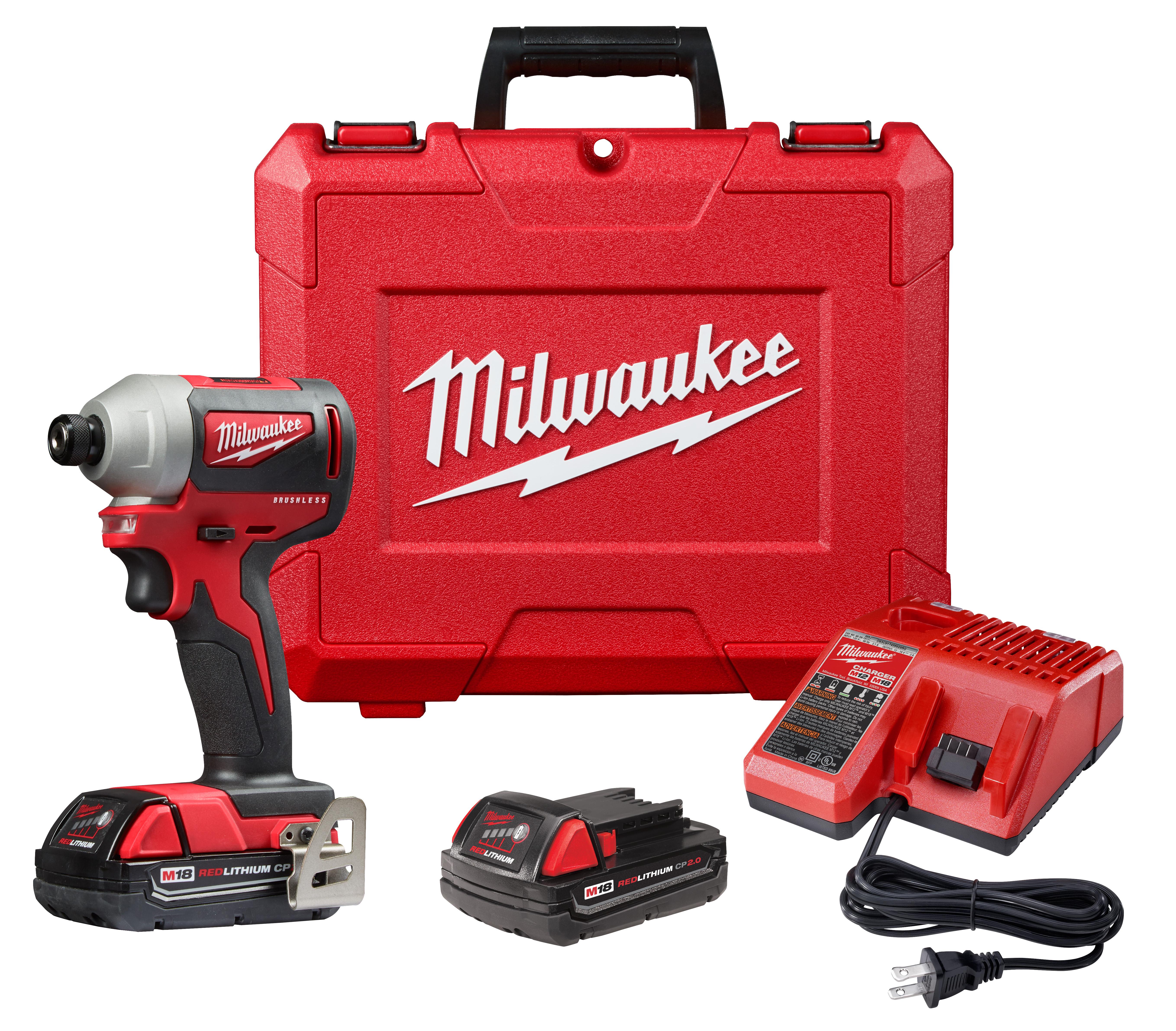 Milwaukee® M18™ FUEL™ 2760-22 Cordless Impact Driver Kit, 1/4 in Hex/Straight Drive, 4000 bpm, 450 in-lb Torque, 18 VDC, 5 in OAL