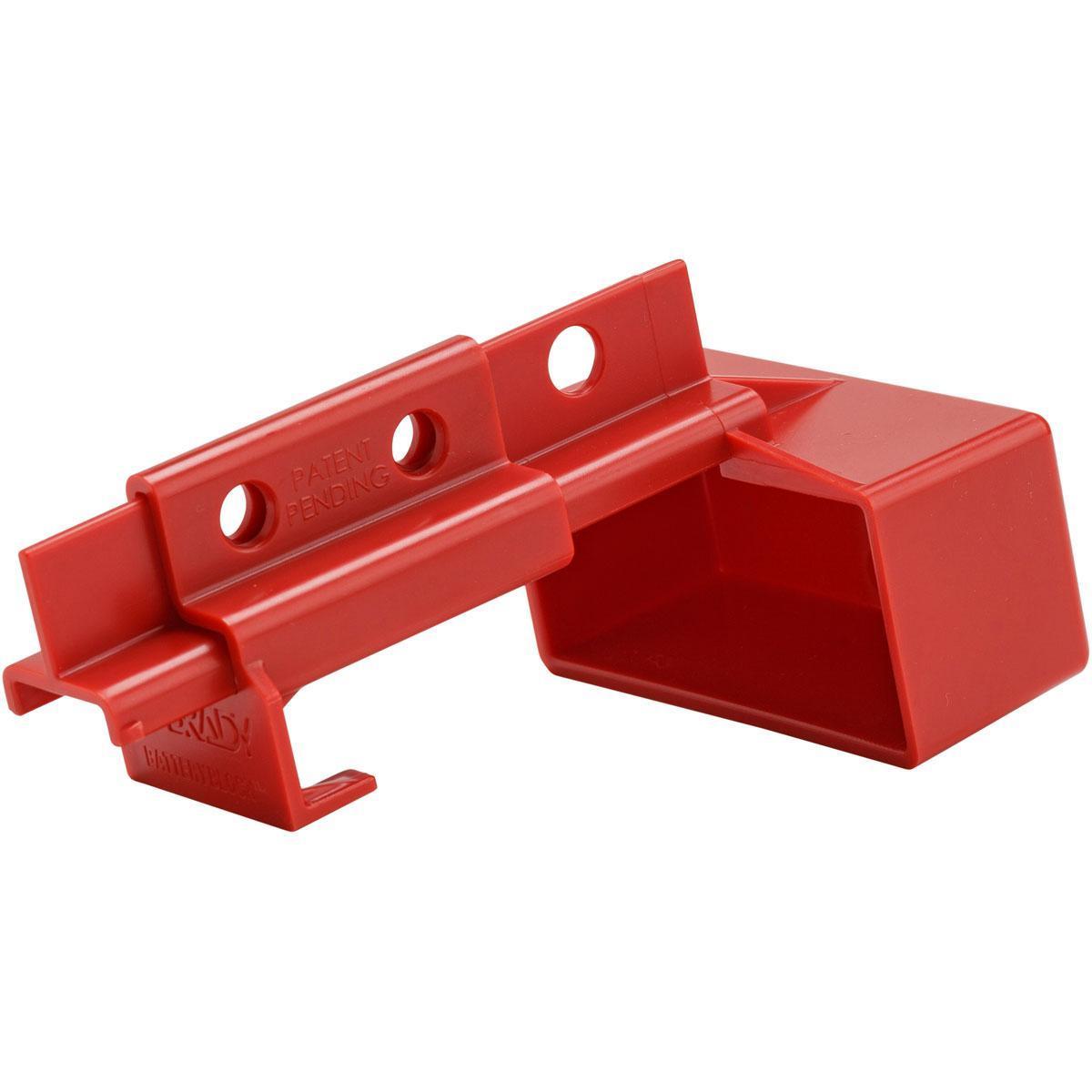 Brady&reg; BatteryBlock&trade; 150841 Plug Encasing Power Connector Lockout Forklift With Handle, For Use With 175A and 350A Power Connectors, 2 Padlocks, 0.31 in Dia Max Padlock Shackle, LOTO-103 Plastic, Red