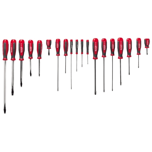 product Klein® Cushion-Grip® 85076 Screwdriver Set, 7 Pieces, ASME Specified, Steel/Acetate, Polished Chrome