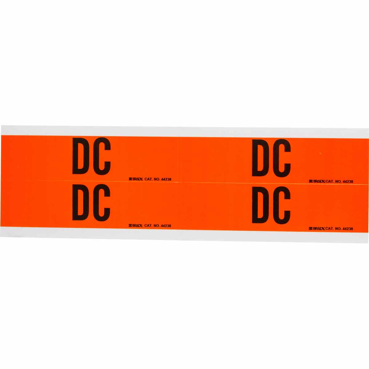 Brady&reg; 44259 B Style Rectangular Removable Rubber-Based Adhesive Conduit and Voltage Marker, 4-1/8 in W x 4-1/8 in L, 120/208 VOLTS Legend, Black Legend, Orange Background, B-498 Vinyl Coated Fabric