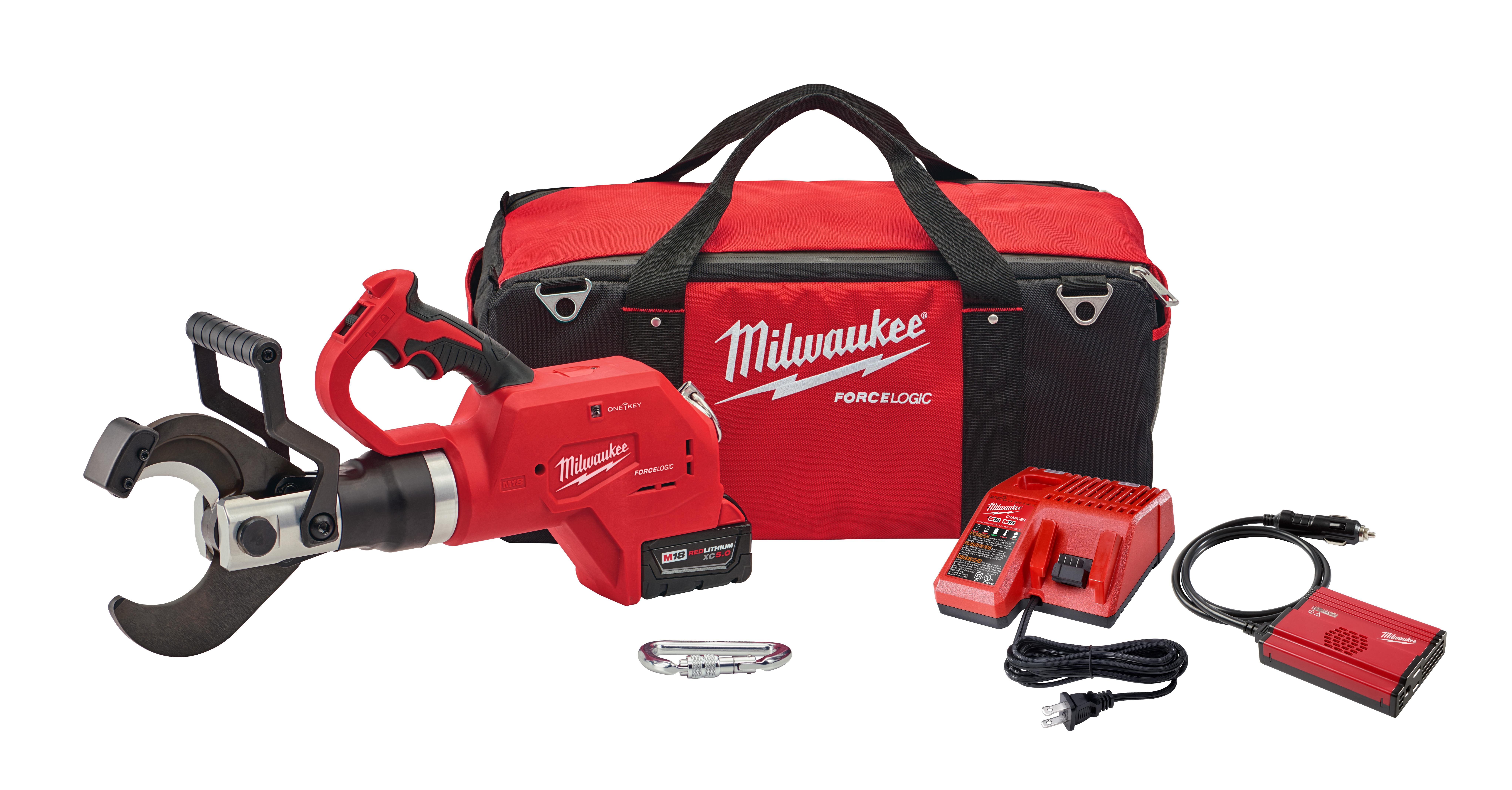 Milwaukee® M12™ REDLITHIUM™ 2472-21XC Cordless Cable Cutter Kit, 600 kcmil Copper, 750 kcmil Aluminum, 1-3/16 in Communication Cable Cutting, 12 VDC, 3 Ah Lithium-Ion Battery