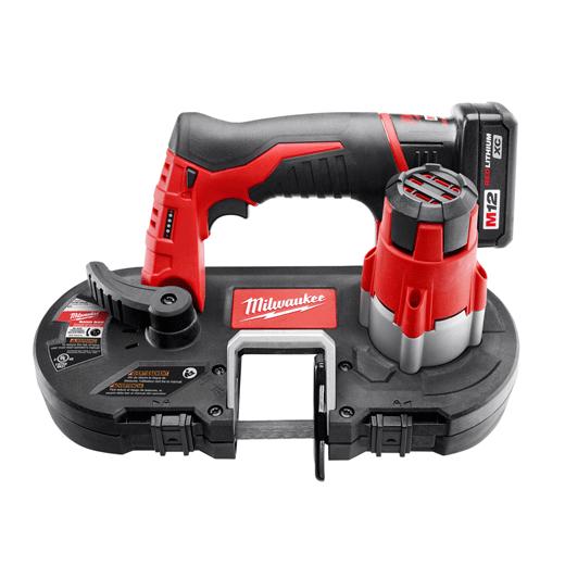 Milwaukee® 2429-20 Sub-Compact Cordless Band Saw, 1-5/8 in Cutting, 27 in L x 0.5 in W x 0.02 in THK Blade, 12 VDC, 4 Ah REDLITHIUM™ XC™ Lithium-Ion Battery