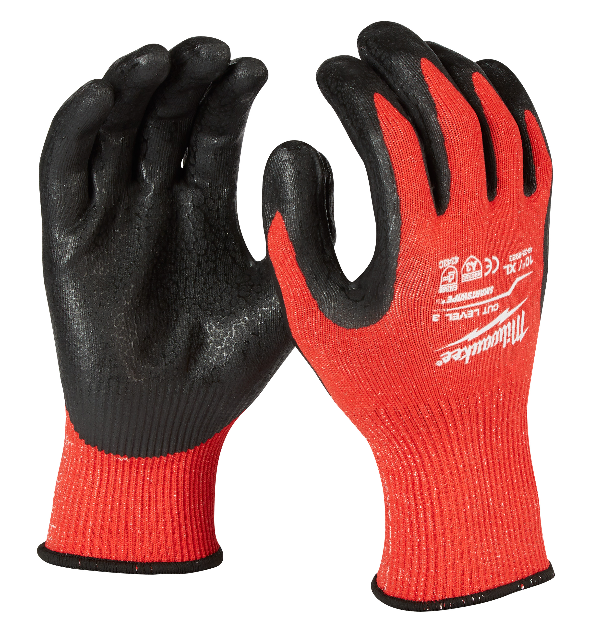 Milwaukee® 48-22-8933 Breathable Unisex Gloves, XL, Nylon/Lycra Blend, Knit Cuff, Resists: Cut and Puncture, ANSI Cut-Resistance Level: A3, ANSI Puncture-Resistance Level: 3