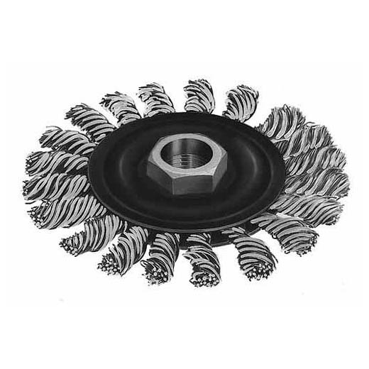 Milwaukee® 48-52-1315 Bevel Wheel Brush, 4 in Dia Brush, 1/2 in W Face, 0.023 in Dia Knot Filament/Wire, 5/8-11 Arbor Hole