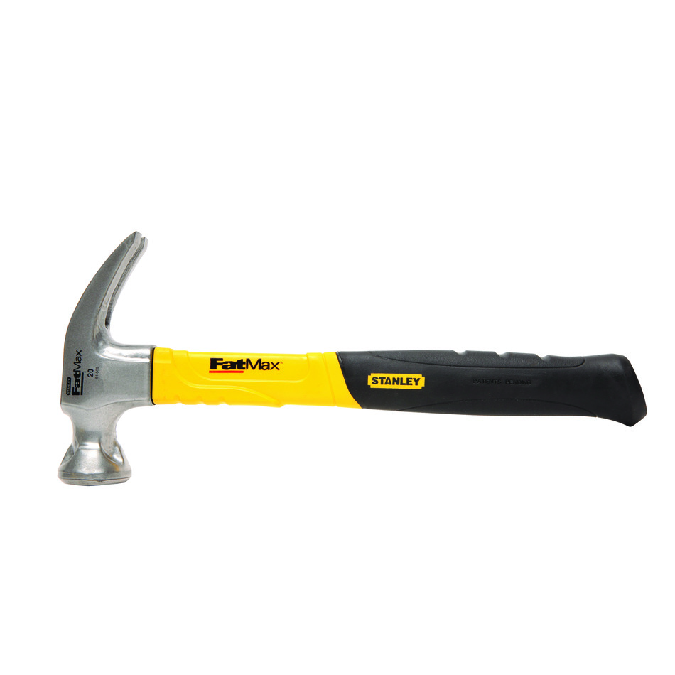 Stanley® FatMax® Xtreme® AntiVibe® 51-165 Nailing Hammer, 13-3/4 in OAL, Large Strike Face, Smooth Face Surface, 20 oz Forged Steel Head, Rip Claw, Steel Handle
