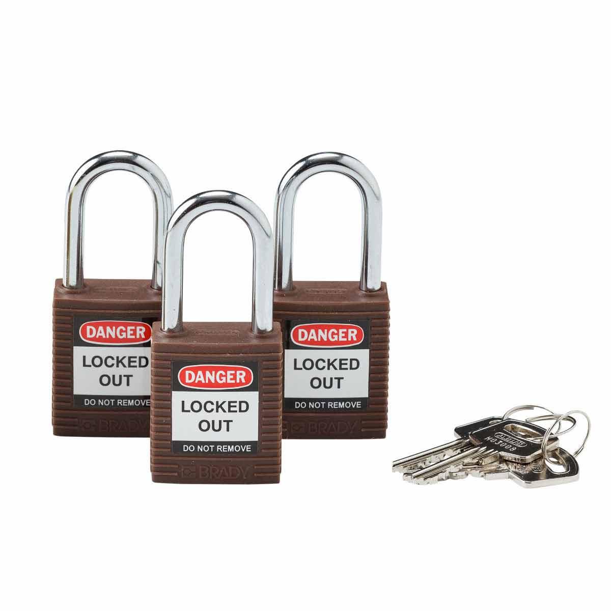 Brady® 105928 Ready Access Padlock Center, Filled, 15 Pieces, 5 Padlocks, 17 in H x 13-1/4 in W x 2-1/2 in D, Wall Mount, Language: English