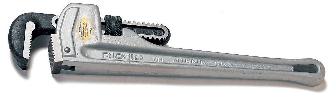 Williams&reg; JHW13508 Heavy Duty Pipe Wrench, 3-1/8 in Pipe, 18 in OAL, Hook Jaw, Aluminum Handle, Standard Adjustment
