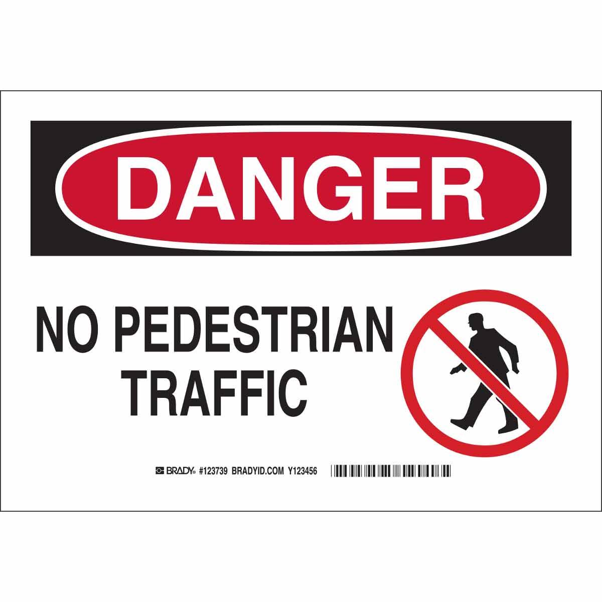 Brady&reg; 170170 Rectangle Safety Sign, Image/Text, B-302 Polyester, Adhesive Mount, 10 in H x 7 in W, Blue on White, English