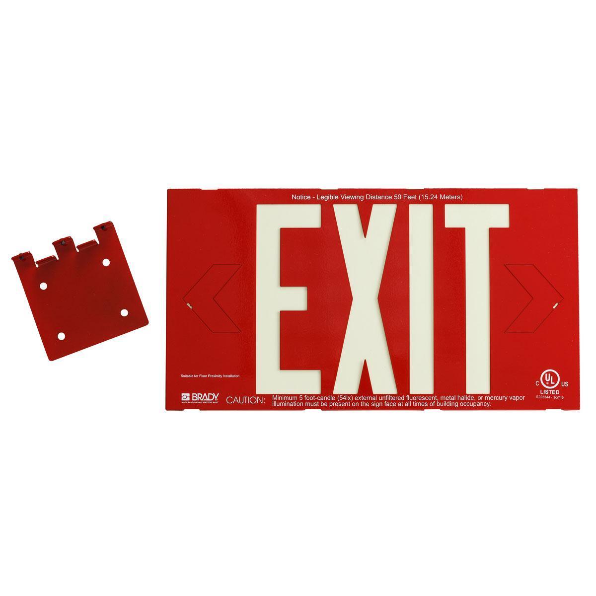 Brady® Prinzing® SP184L Rectangular Fire Extinguisher Sign, 18 in H x 4-1/2 in W, Red on White, Acrylic, Fastened Mount