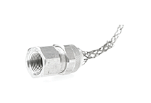Woodhead&reg; 36294 130097 Half Double Weave Half Single Weave Strain Relief Deluxe Cord Grip With Stainless Steel Mesh, 3/4 in Trade, 1/2 to 5/8 in Cable Openings, Aluminum