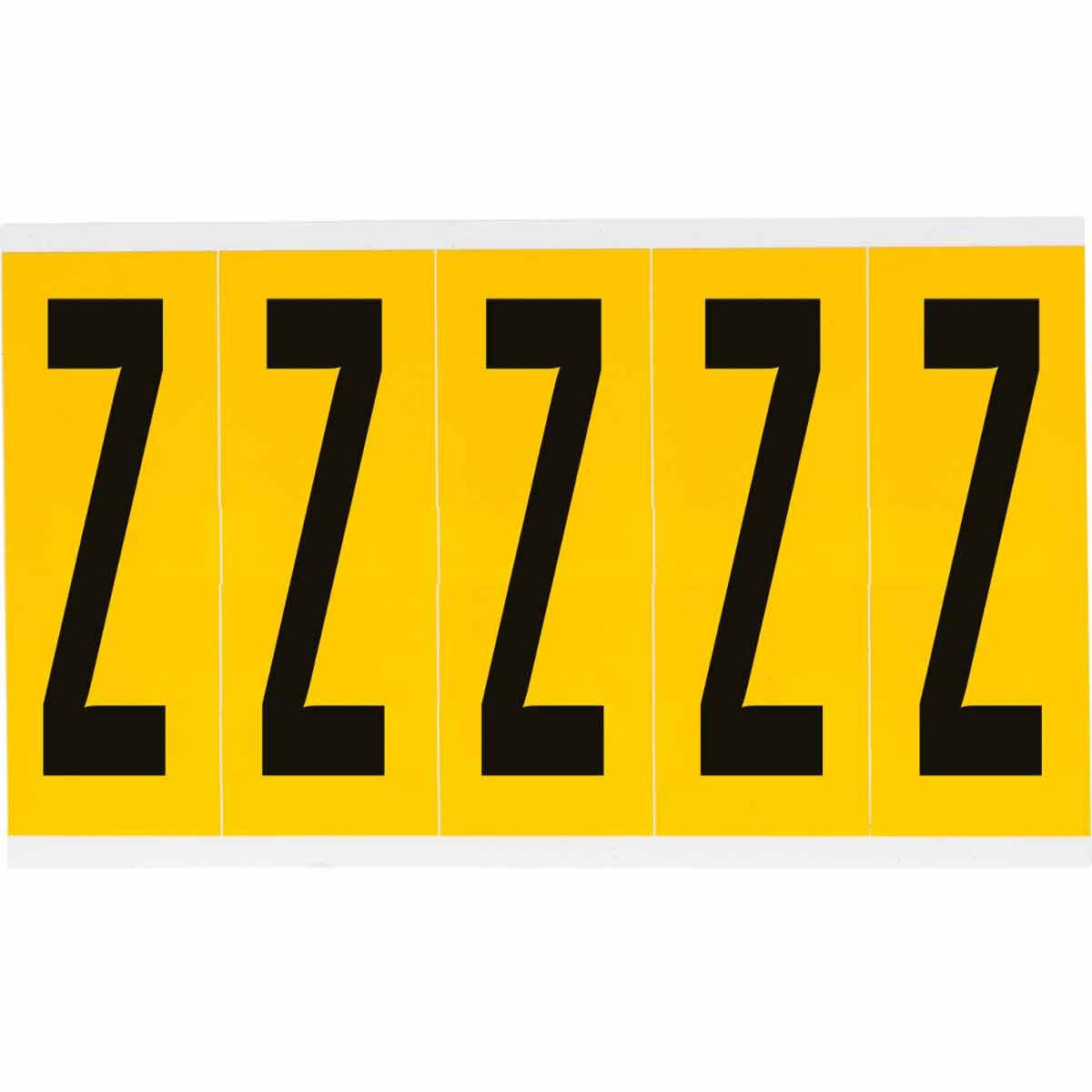 Brady® 1560-2 Non-Reflective Standard Number Label, Black 2 Character, 3-7/8 in H x 1.356 in W, Yellow Background, B-946 Vinyl