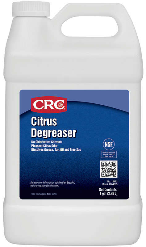 CRC&reg; 14172 Combustible Heavy Duty Degreaser, 1 gal Bottle, Liquid, Clear, Mild Citrus