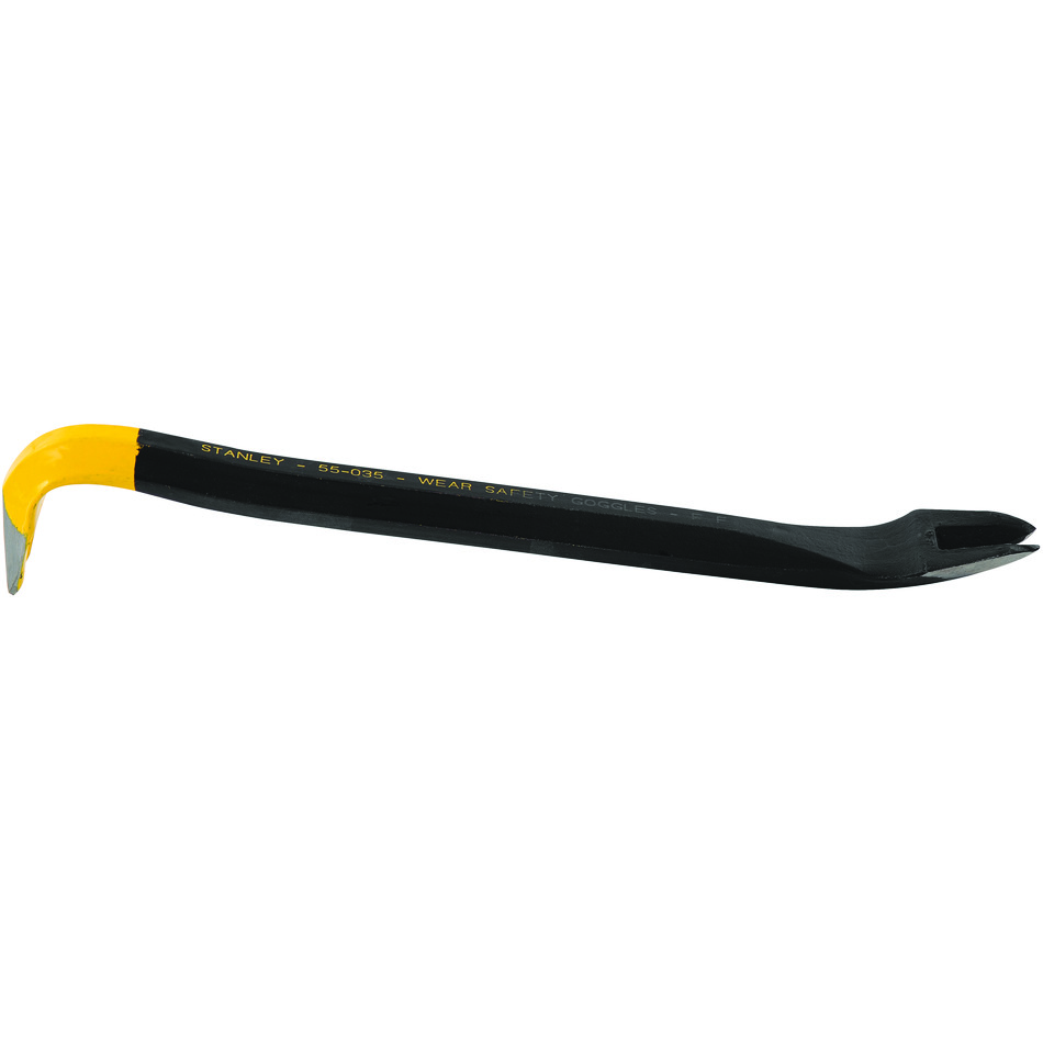 product Stanley® Wonder Bar® 55-515 Pry Bar, Beveled/Nail Slotted Tip, 12-3/8 in OAL, Forged High Carbon Steel