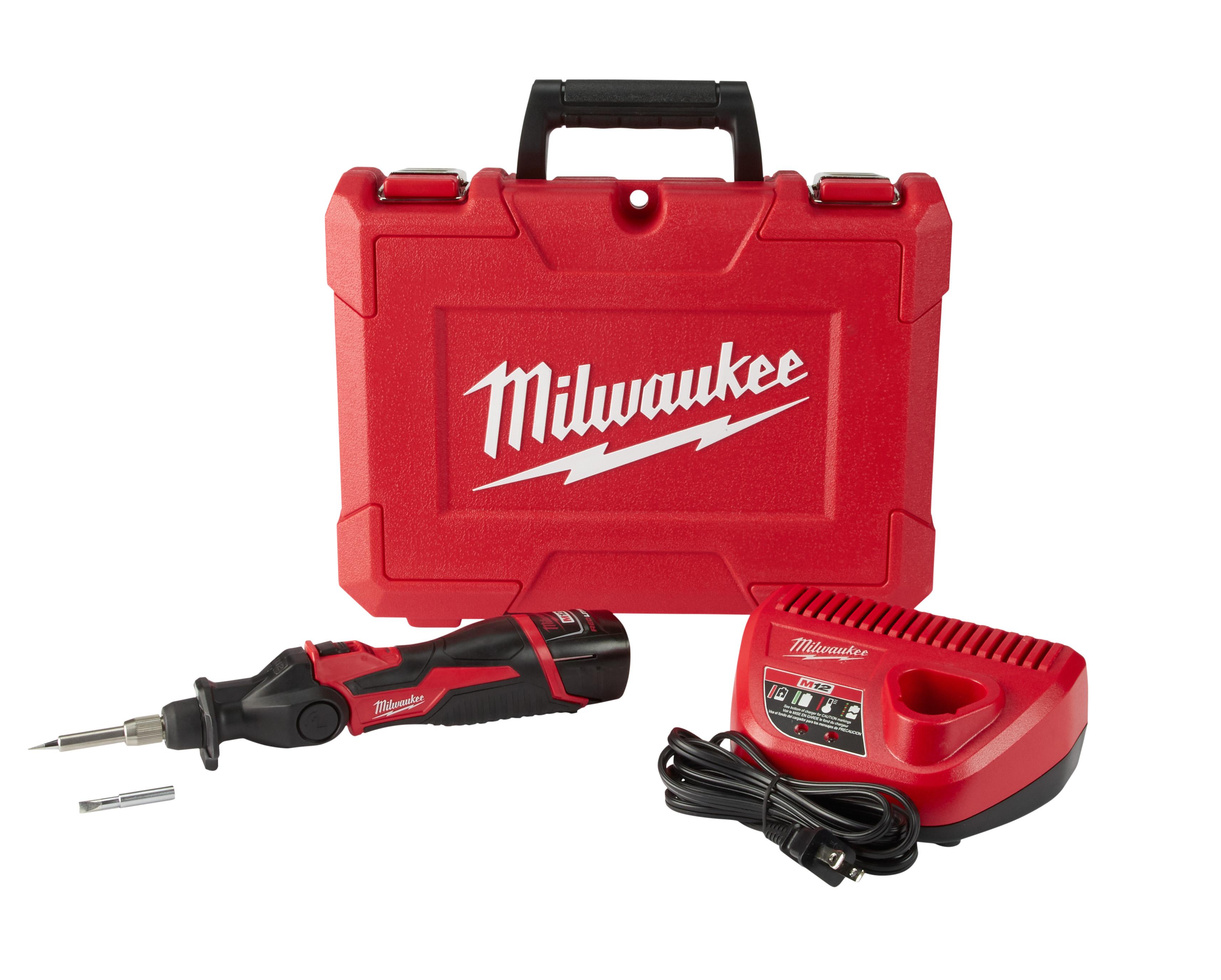 Milwaukee® M12™ 2488-20 Cordless Soldering Iron, 12 VDC, 90 W, 0.02 in Dia Tip, 10-3/4 in L Cord, Pistol Grip Handle