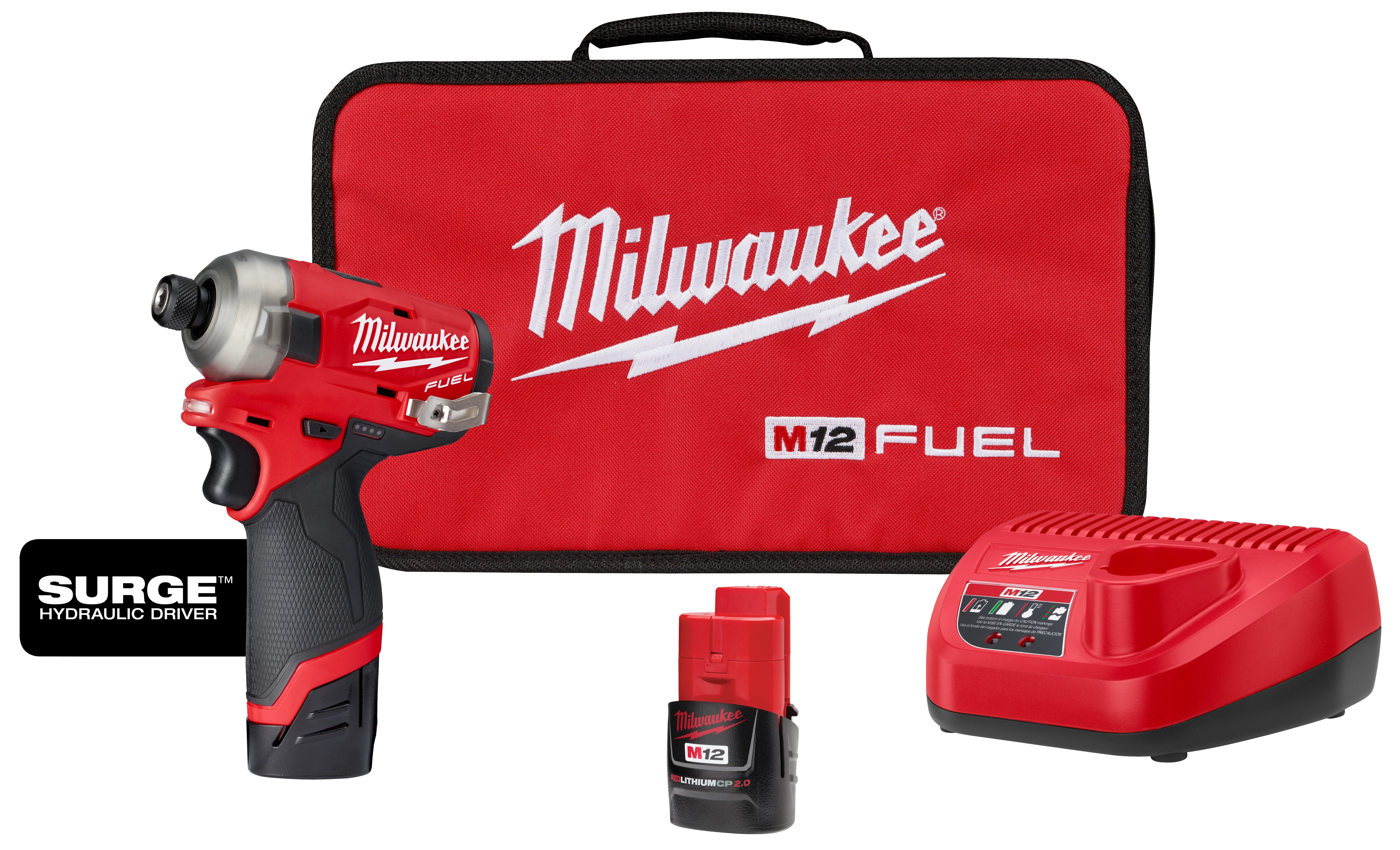 Milwaukee® M12 FUEL™ SURGE™ 2551-20 Cordless Hydraulic Driver, 1/4 in Hex Drive, 3400 bpm, 450 in-lb Torque, 12 V, 5.2 in OAL