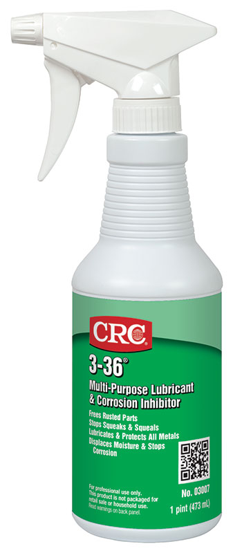 CRC® 03006 3-36® Multi-Purpose Non-Drying Non-Flammable Lubricant and Corrosion Inhibitor, 1 gal Bottle, Liquid Form, Blue/Clear/Green, 0.827