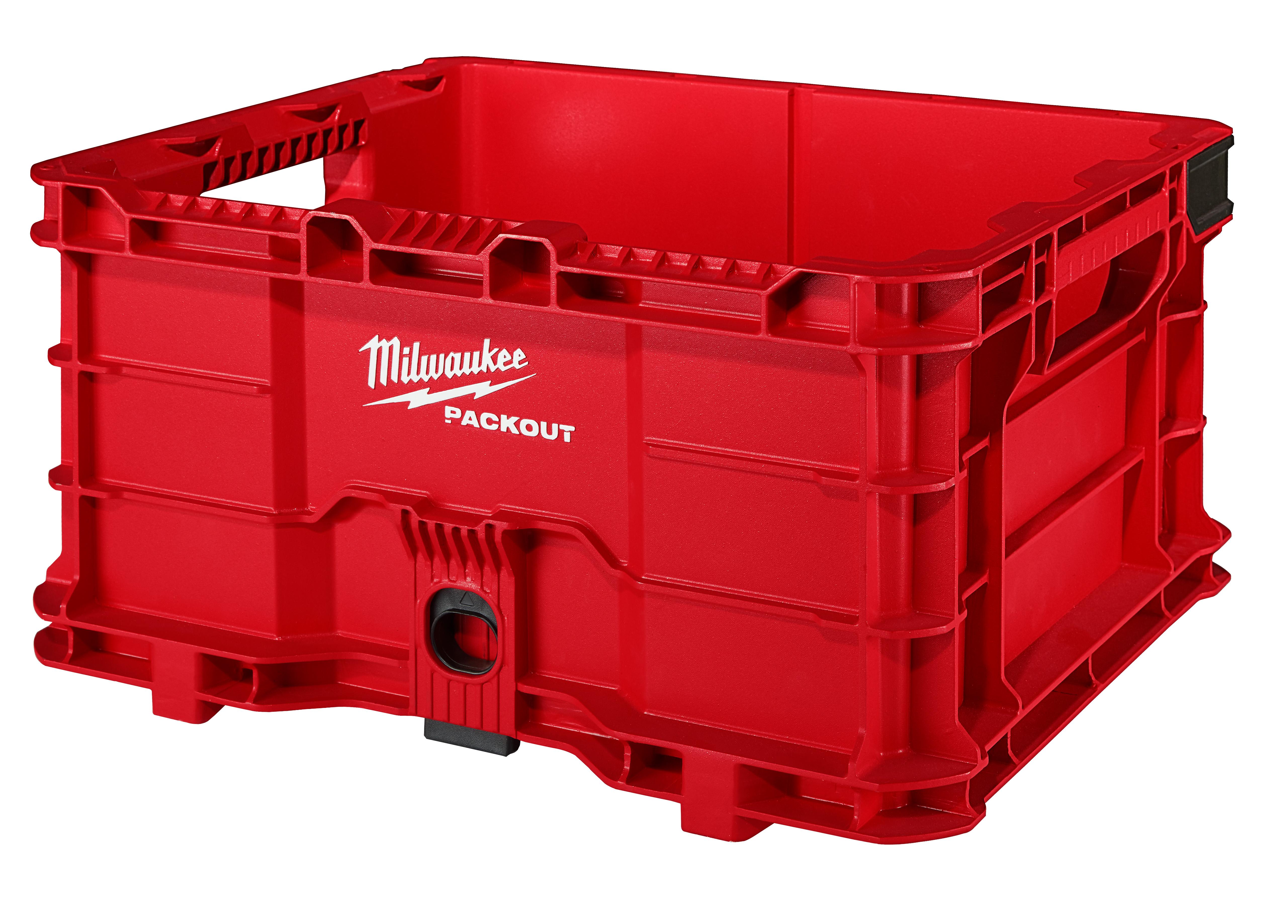 Milwaukee® PACKOUT™ 48-22-8440 Hang/Stack Crate, 9.9 in H x 18.6 in W x 15.4 in D, Plastic, Red