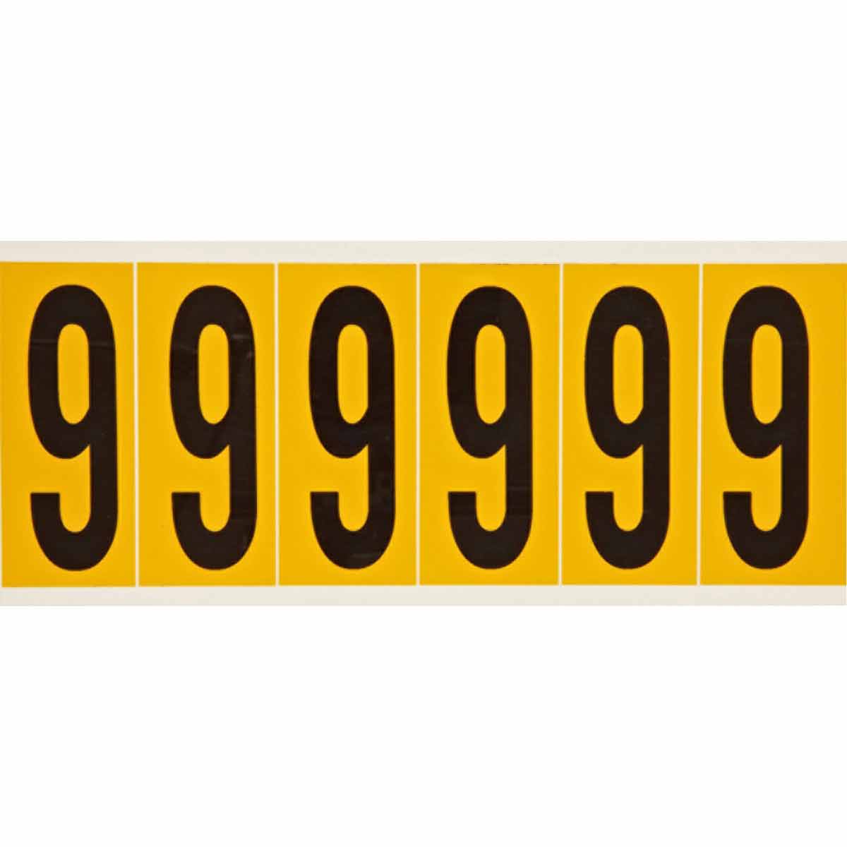 Brady® 1550-0 Non-Reflective Number Label, Black 0 Character, 2.938 in H, Yellow Background, B-946 Vinyl