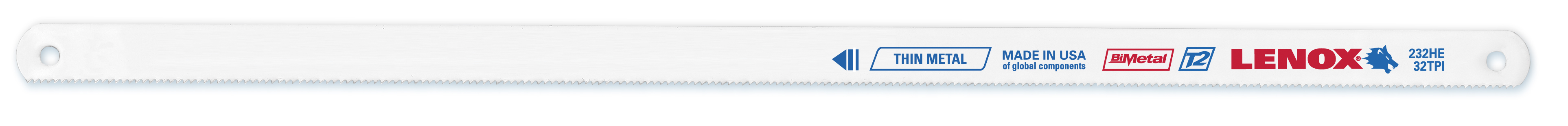 product Lenox® 20145V224HE Hacksaw Blade, 1/2 in W x 12 in L Blade, HSS Cutting Edge, 24 TPI, Bi-Metal Blade