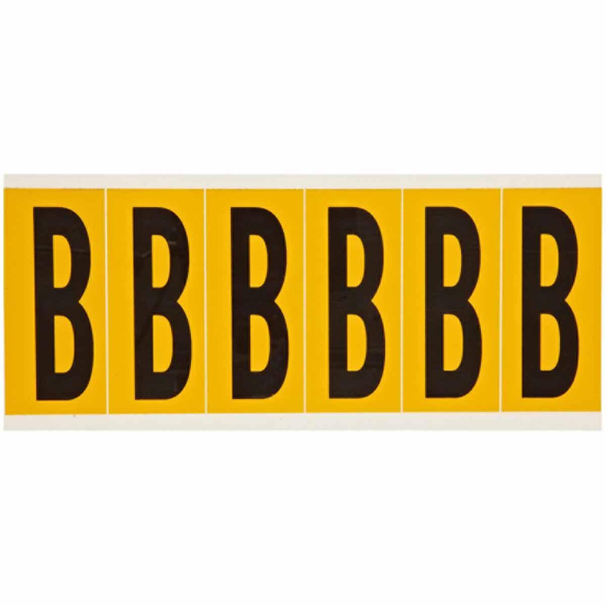 Brady® 1550-A Non-Reflective Standard Letter Label, Black A Character, 2.938 in H, Yellow Background, B-946 Vinyl