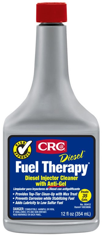 CRC&reg; 1003806 Diesel Fuel Therapy&reg; Combustible Diesel Fuel Conditioner and Injector Cleaner, 12 oz Bottle, Liquid Form, Dark Amber, Diesel Fuel #2, Stoddard Solvent, Solvent Naphtha (Petroleum), Heavy Arom, Naphthalene