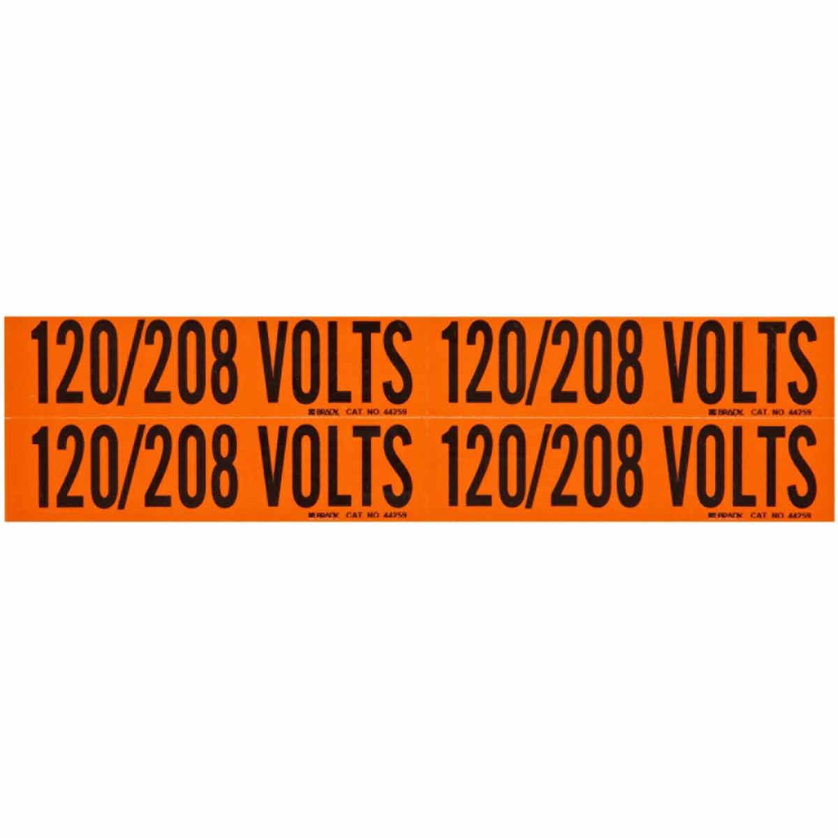 Panduit&reg; PCV-240BY Style B Voltage Marker, 4.5 in W x 4-1/2 in L, 240 VOLTS Legend, Black Legend, Orange Background, Vinyl
