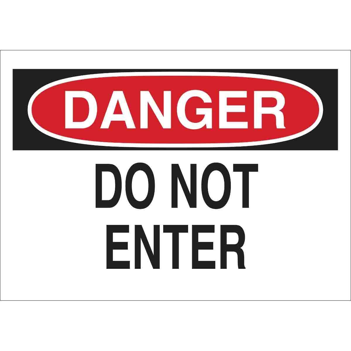 Brady&reg; 40998 Rectangular Admittance Sign, DANGER, 10 in H x 14 in W, Black/Red on White, B-555 Aluminum, Fastened Mount