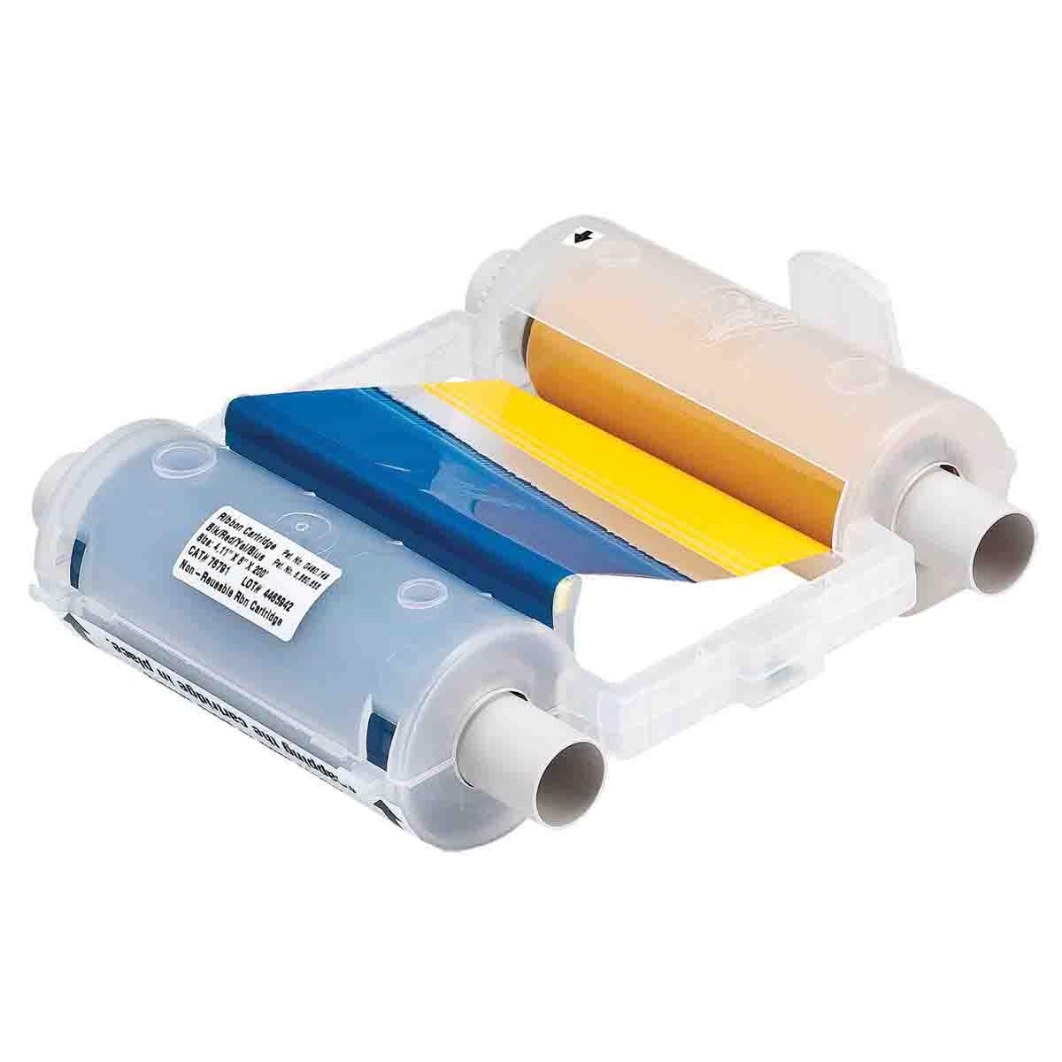 Brady® 76745 R10000 1-Color Printer Ribbon, 200 ft L x 4.11 in W, Resin, Blue