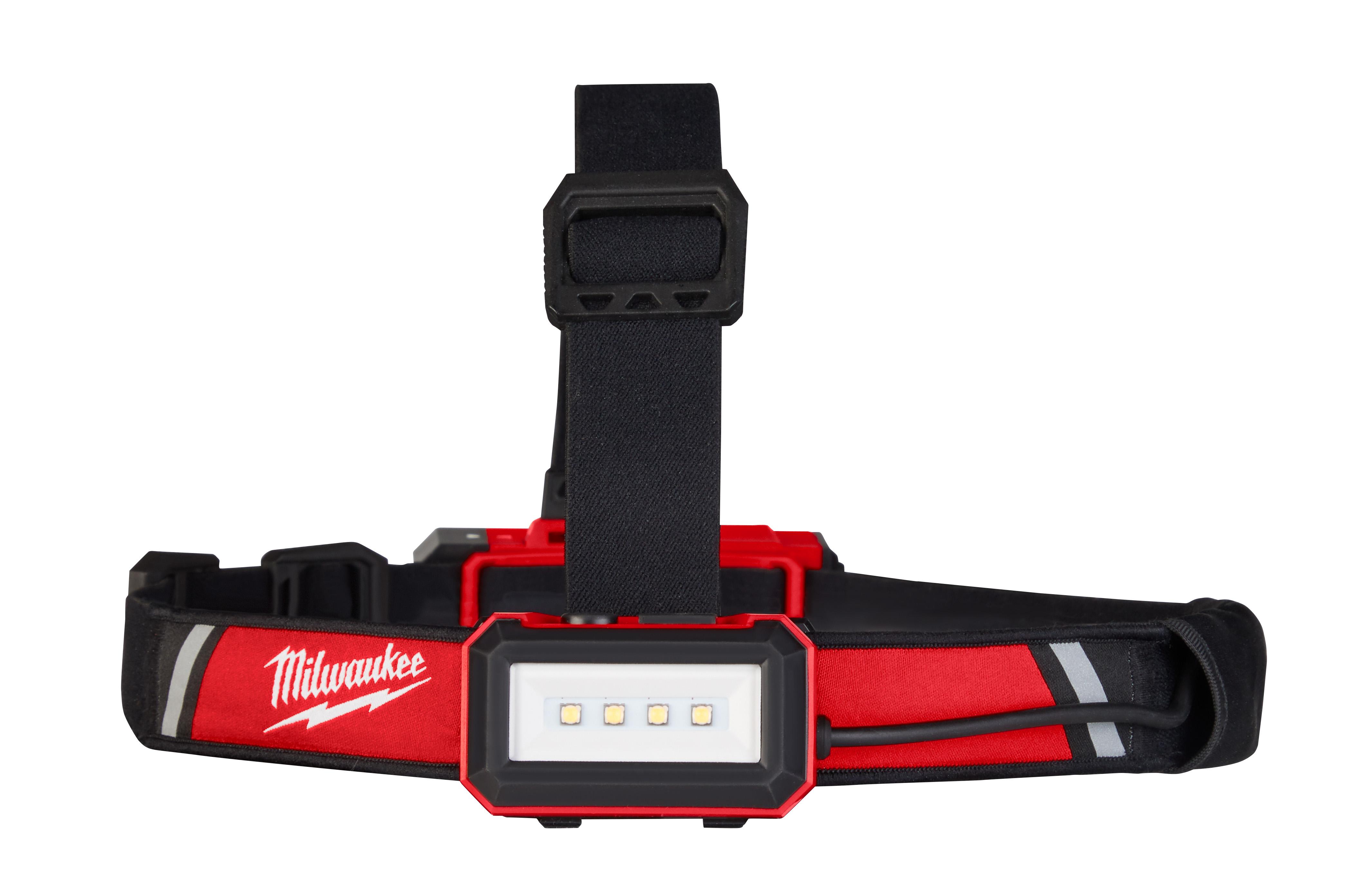 Milwaukee® 2012R Cordless Magnetic Rechargeable Headlamp and Task Light, LED Bulb, Plastic Housing, 450 Lumens