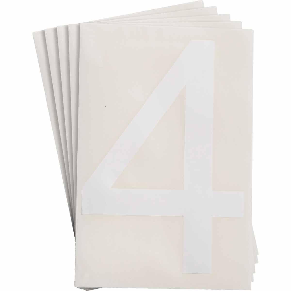 Brady&reg; 9712-3 High Quality Non-Reflective Standard Number Label, Black 3 Character, 5/8 in H x 0.466 in W, White Background, B-946 Vinyl