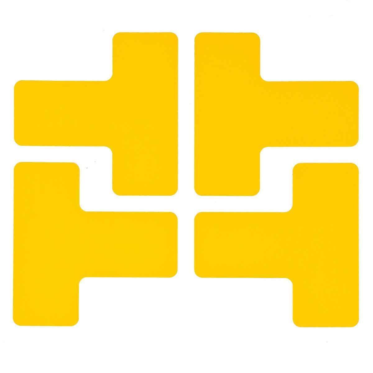 Brady® 104433 L Shaped Marking Tape, 5 in L 2 in W, Yellow, Polyester, Rubber Based Adhesive Mount