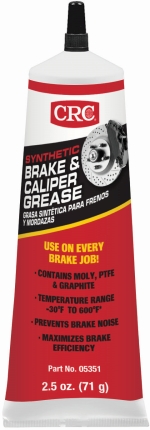 CRC&reg; 1003785 Brake Caliper Non-Flammable Synthetic Grease, 2.5 oz Tube, Semi-Solid Grease Form, Dark Gray, -30 to 600 deg F