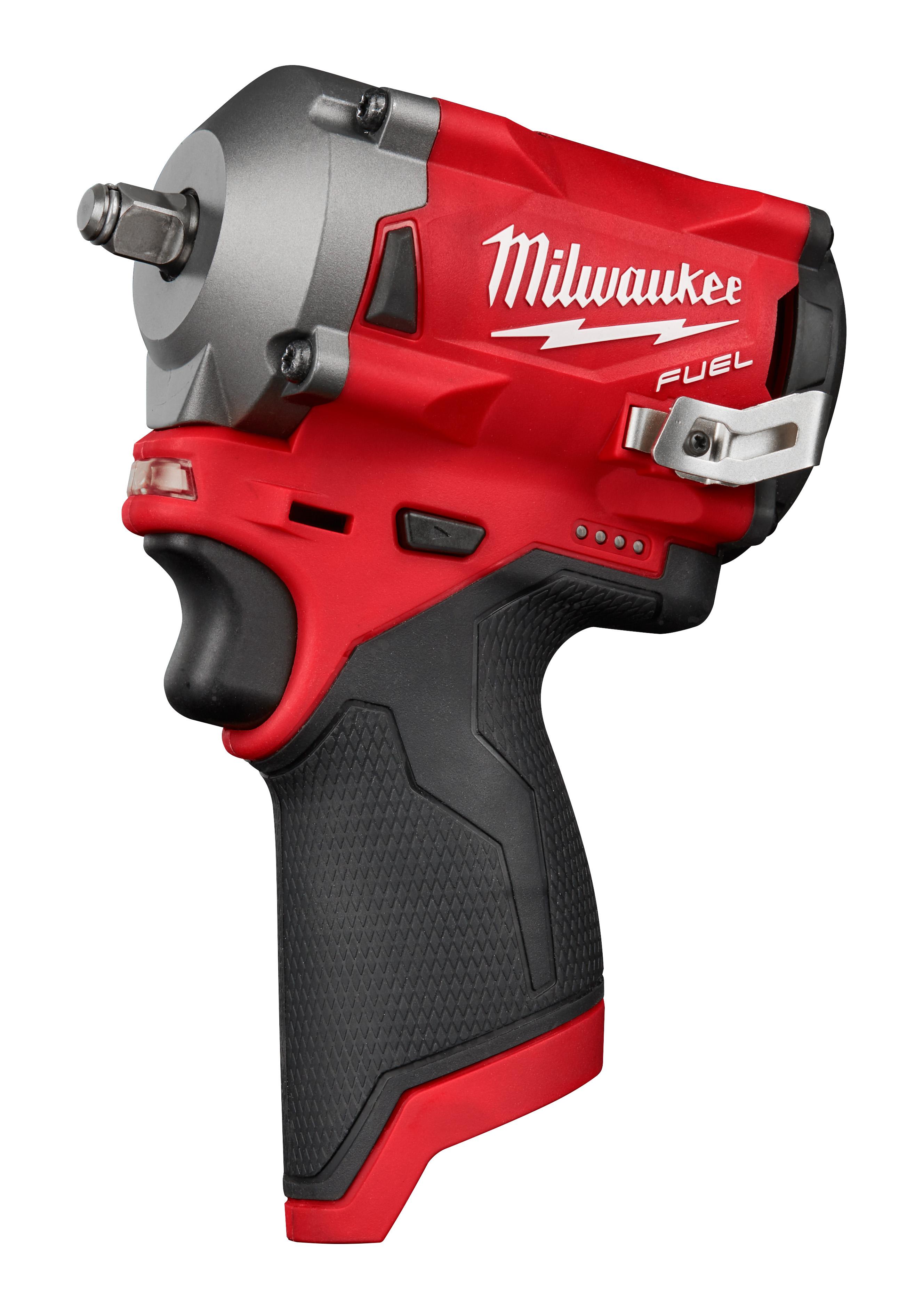 Milwaukee® M12™ 2552-20 Stubby Cordless Impact Wrench, 1/4 in Straight Drive, 4000 bpm, 100 ft-lb Torque, 12 VDC, 5.1 in OAL