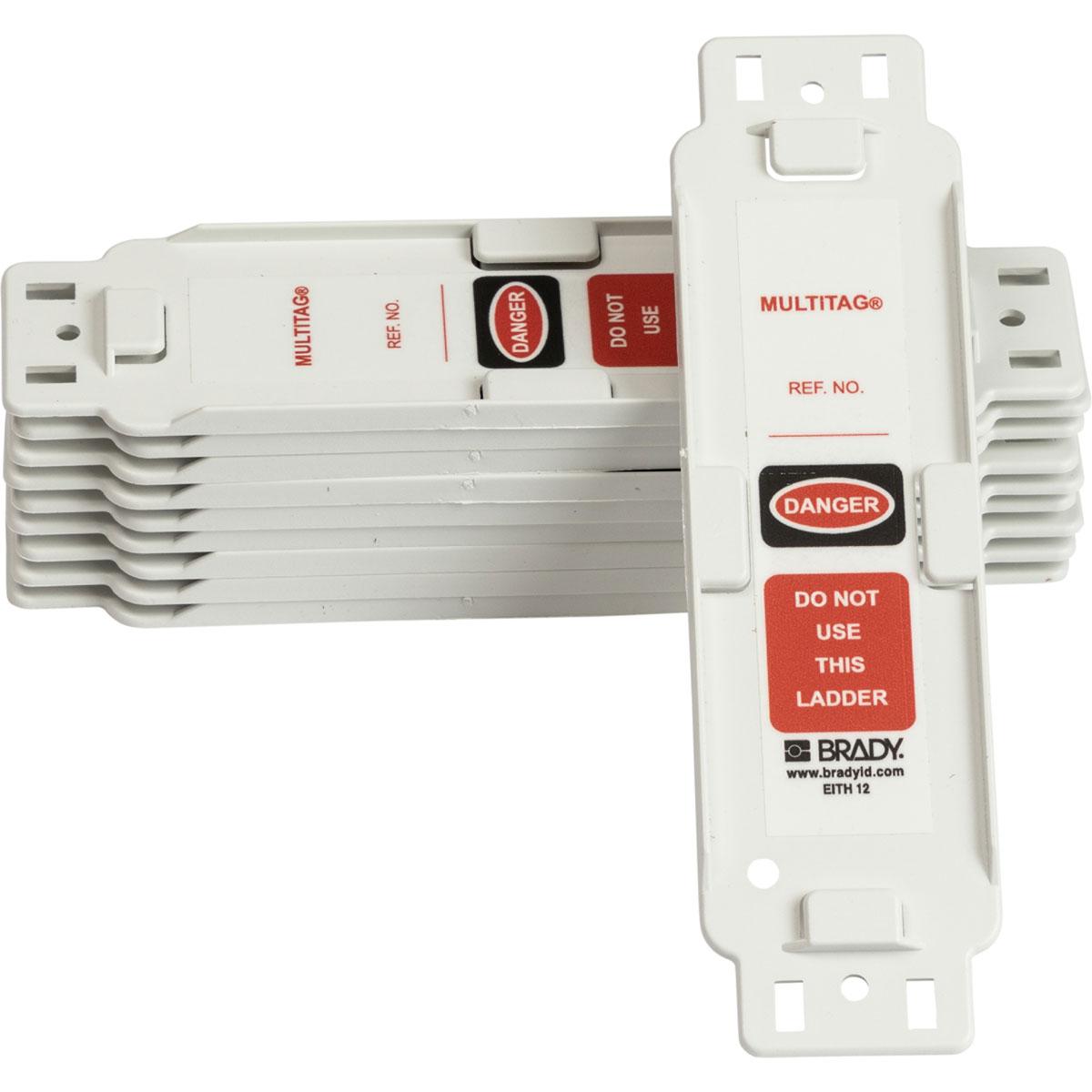 Brady&reg; 86434 Laminated Rectangular Inventory Tag, 5-3/4 in H x 3 in W, Black on Yellow, 3/8 in Hole, B-837 Heavy Duty Polyester