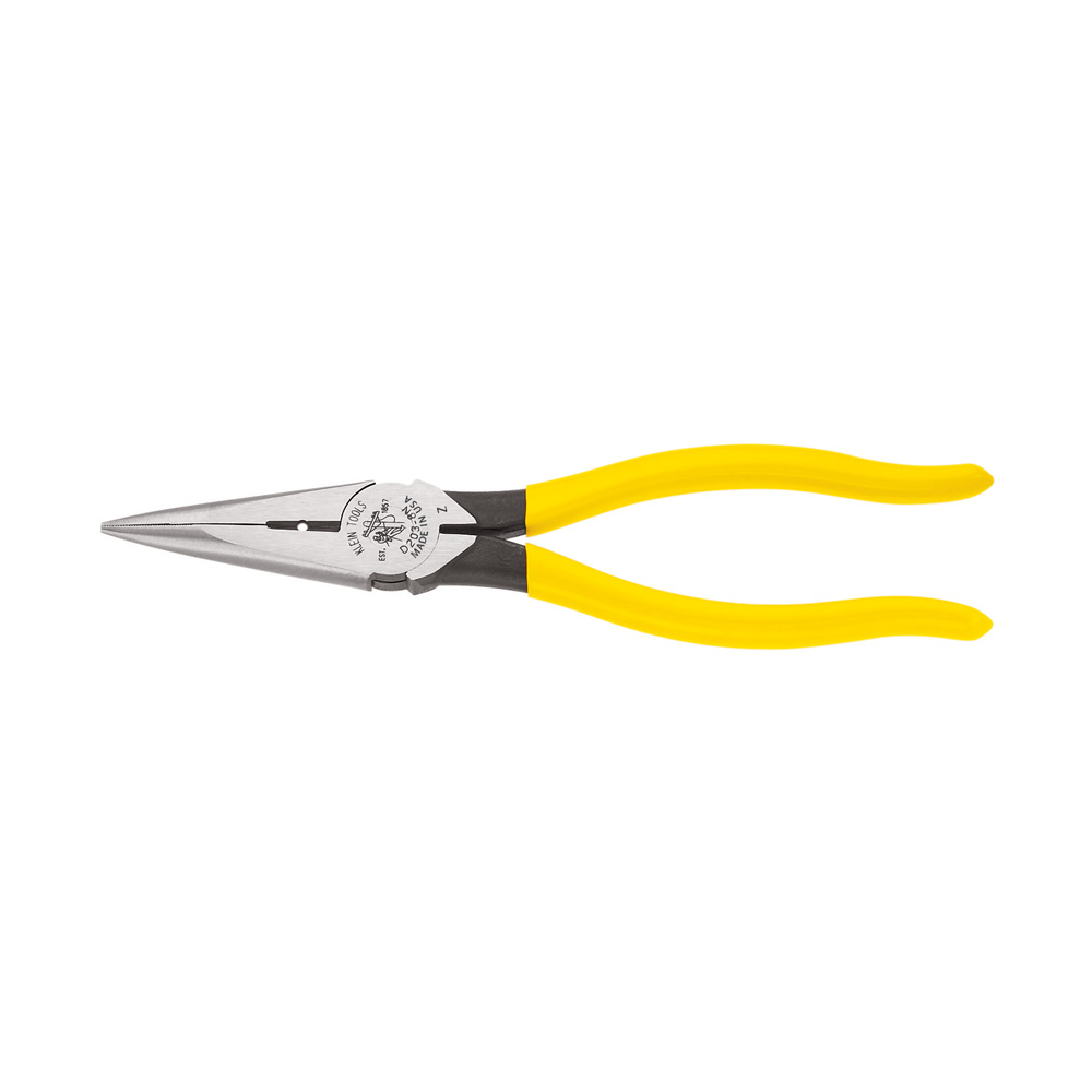 Klein Tools D203-6C Long Nose Serrated Jaw w/ Side Cutters, 6