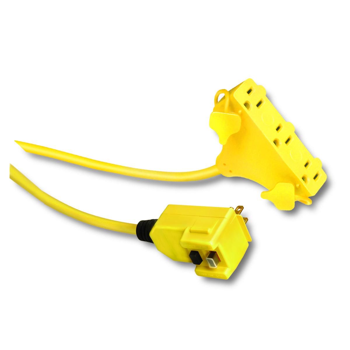 Southwire&reg; 14880229-6 Right Angle GFCI Tri Tap, (3) 12 AWG SJEOW Conductor, 50 ft L, 125 V