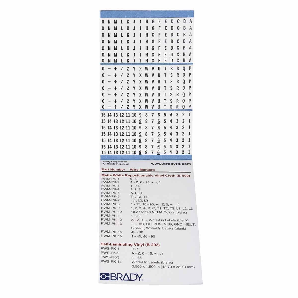slide Brady® PWM-PK-8