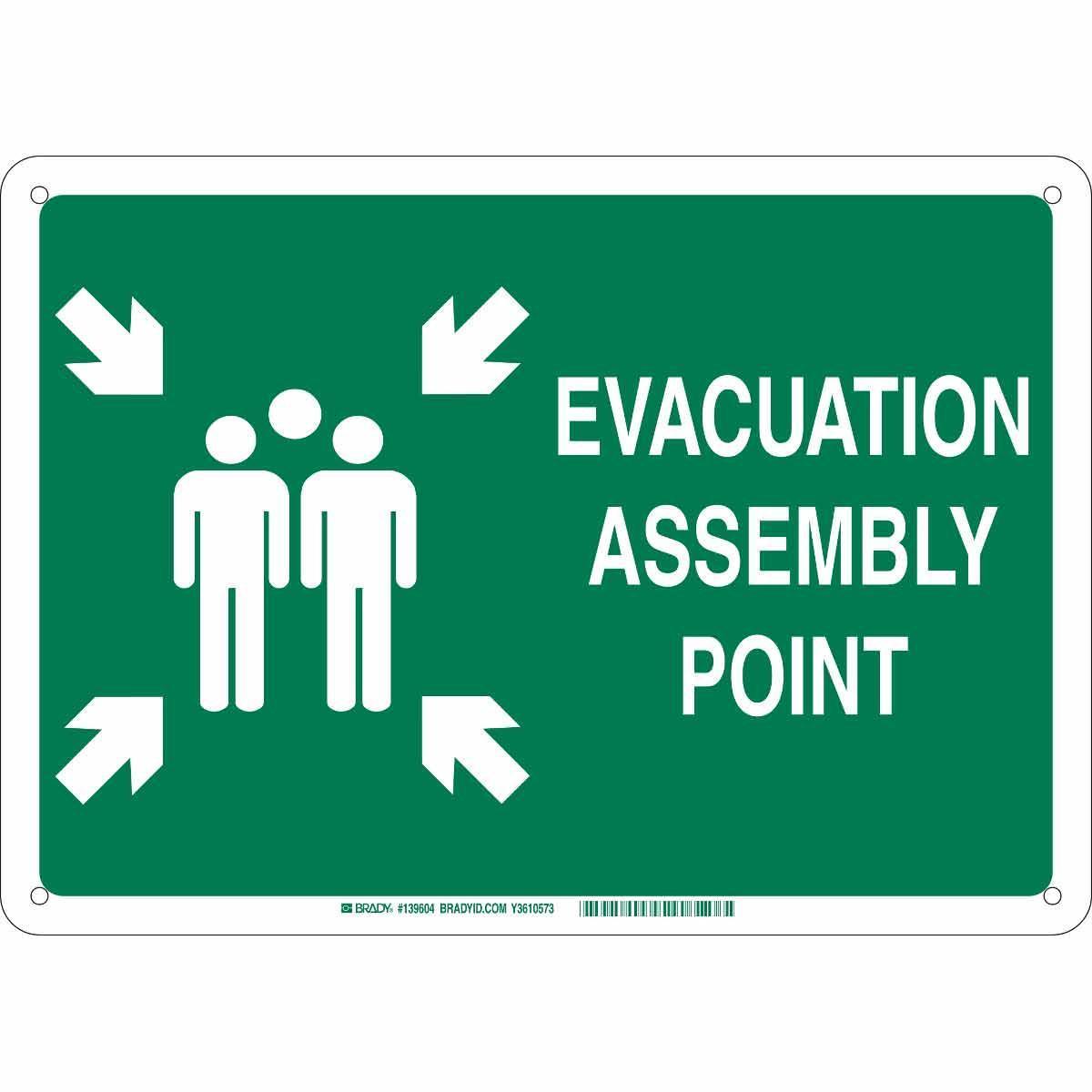 Brady&reg; 123756 Rectangular Fire and Emergency Sign, 10 in H x 7 in W, White on Red, B-401 Polystyrene, Fastened Mount