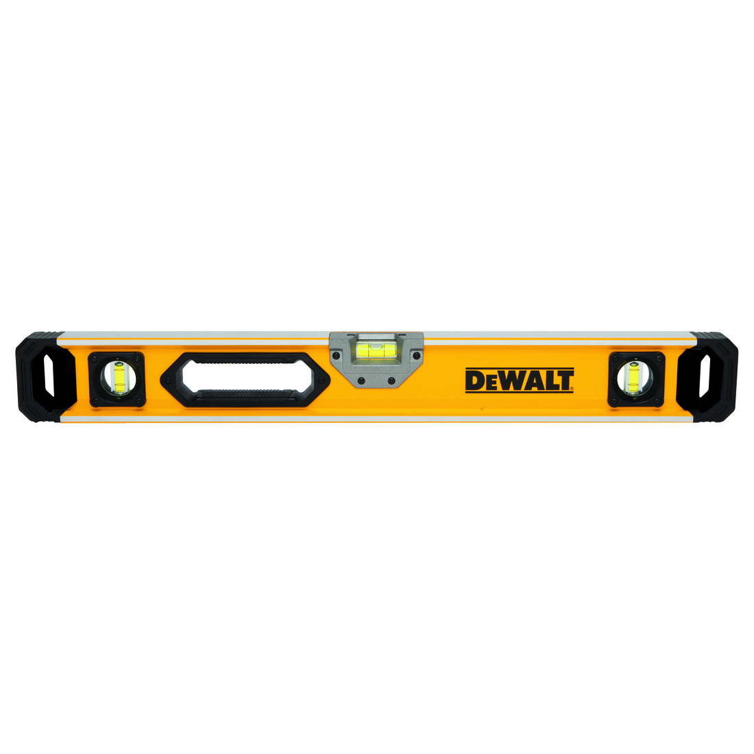 product Stanley® FatMax® 43-548 1-Piece Non-Magnetic Box Beam Level, 48 in L, 3 Vials, Aluminum, (1) Level, (2) Plumb Vial Position, 0.0005 in Accuracy